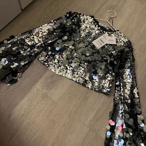 Zara sequin crop top
